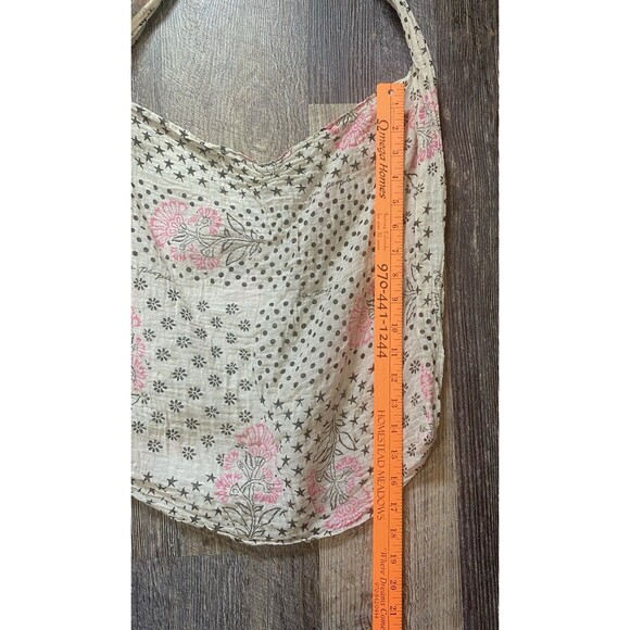 Free People Beach Reusable Shopping Tote Bag Floral Lightweight Gauze 15”x17” - Picture 5 of 5